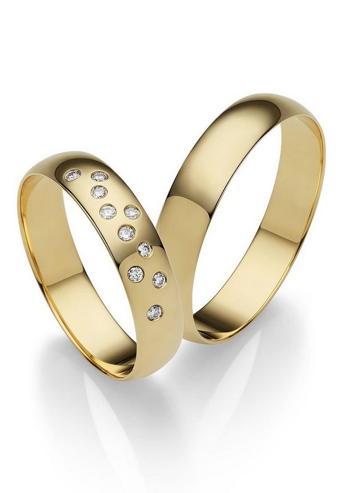 Firetti Trauring Schmuck Geschenk Gold 375 Hochzeit Ehering "LIEBE", Made in Germany, wahlweise mit oder ohne Brillanten von Firetti