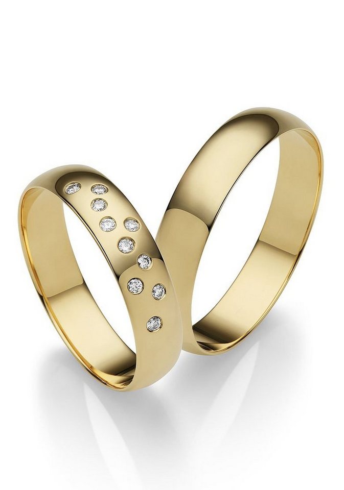 Firetti Trauring Schmuck Geschenk Gold 375 Hochzeit Ehering "LIEBE", Made in Germany, wahlweise mit oder ohne Brillanten von Firetti