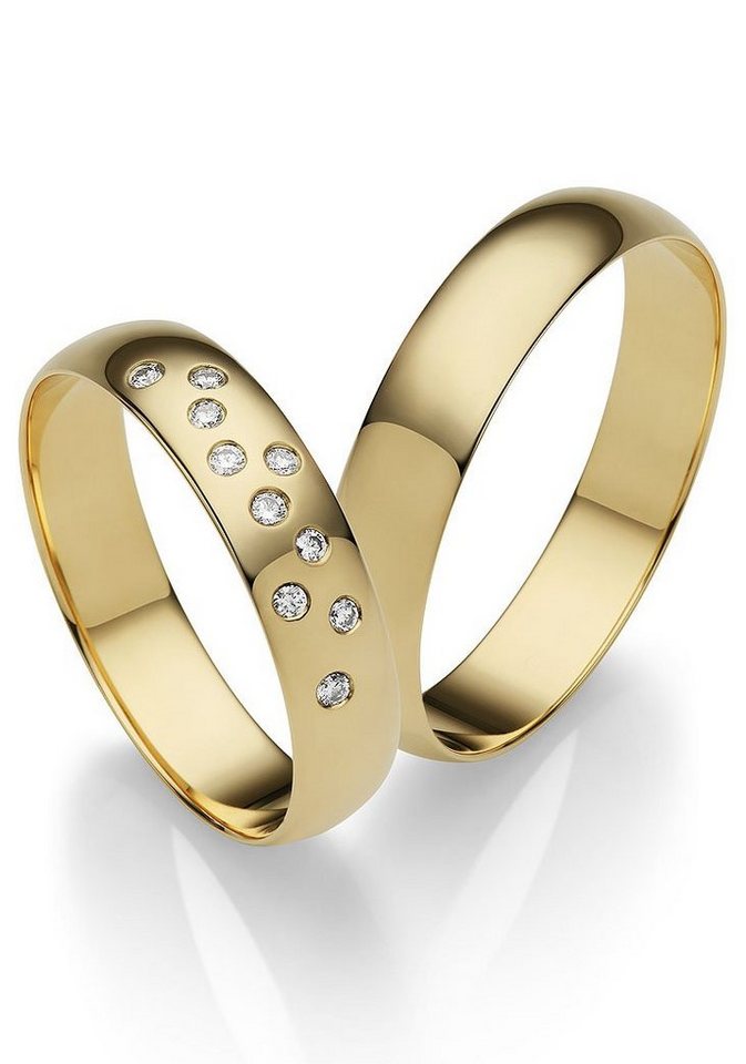Firetti Trauring Schmuck Geschenk Gold 375 Hochzeit Ehering "LIEBE", Made in Germany, wahlweise mit oder ohne Brillanten von Firetti