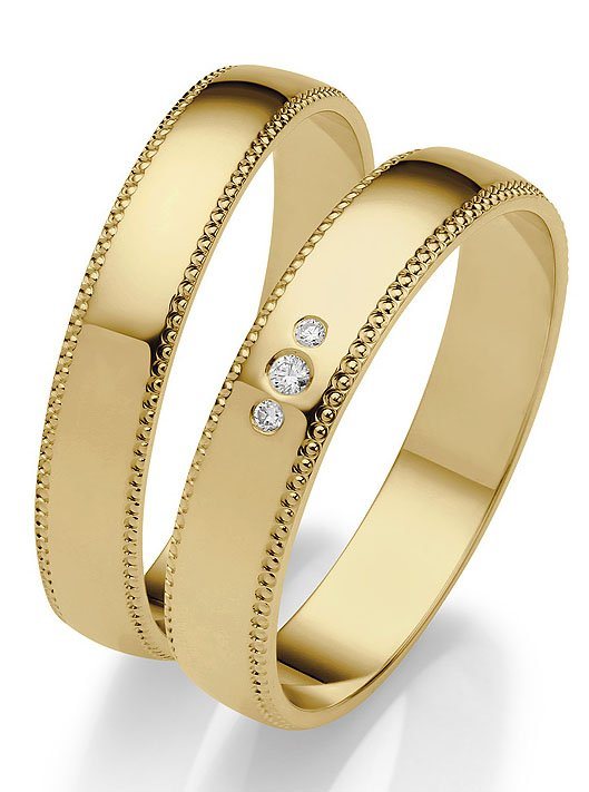 Firetti Trauring Schmuck Geschenk Gold 375 Hochzeit Ehering "LIEBE", Made in Germany, wahlweise mit oder ohne Brillanten von Firetti
