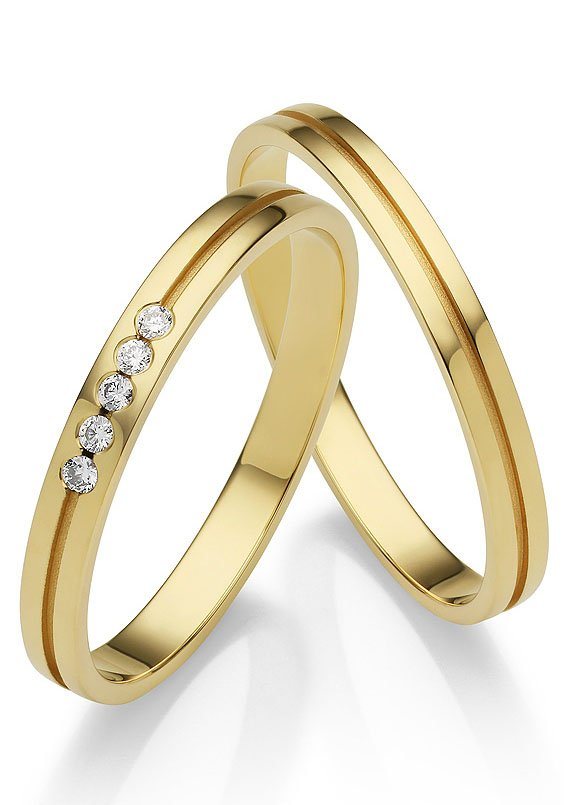 Firetti Trauring Schmuck Geschenk Gold 375 Hochzeit Ehering "LIEBE", Made in Germany, wahlweise mit oder ohne Brillanten von Firetti