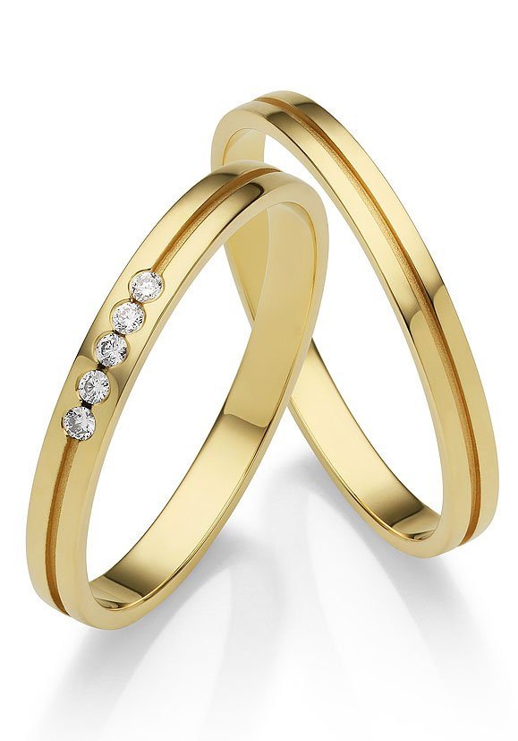 Firetti Trauring Schmuck Geschenk Gold 375 Hochzeit Ehering "LIEBE", Made in Germany, wahlweise mit oder ohne Brillanten von Firetti