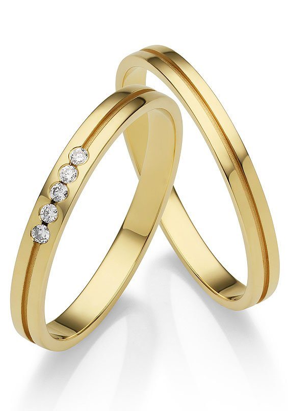 Firetti Trauring Schmuck Geschenk Gold 375 Hochzeit Ehering "LIEBE", Made in Germany, wahlweise mit oder ohne Brillanten von Firetti