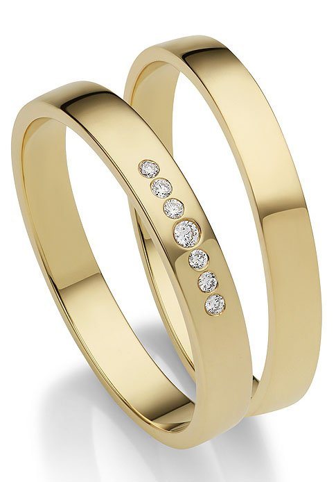 Firetti Trauring Schmuck Geschenk Gold 375 Hochzeit Ehering "LIEBE", Made in Germany, wahlweise mit oder ohne Brillanten von Firetti