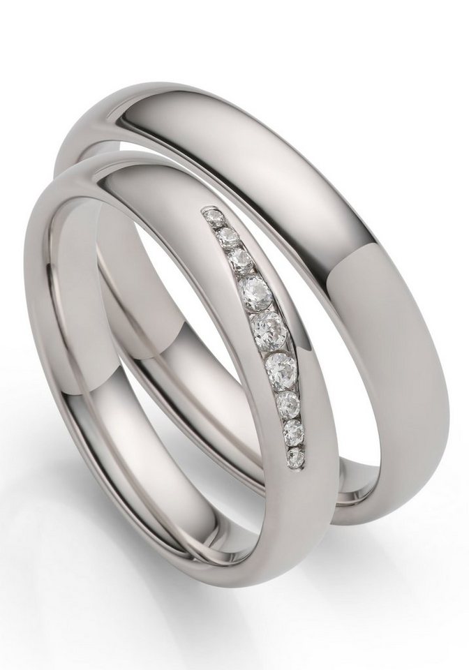 Firetti Trauring Schmuck Geschenk Hochzeit Ehering "LIEBE", Made in Germany - wahlweise mit oder ohne Zirkonia (synth) von Firetti