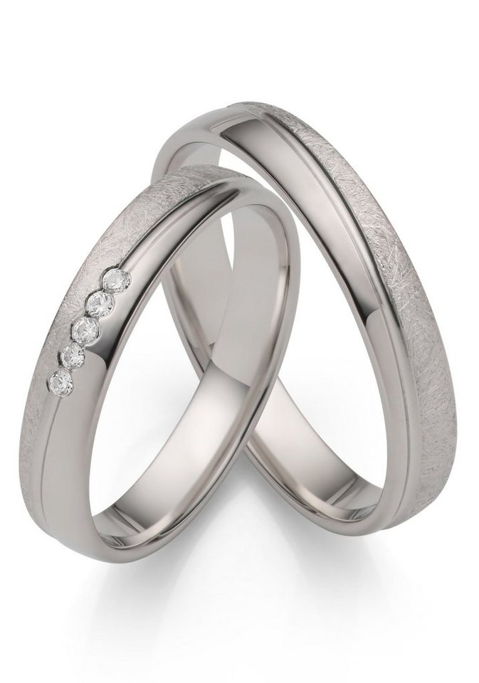 Firetti Trauring Schmuck Geschenk Hochzeit Ehering "LIEBE", Made in Germany - wahlweise mit oder ohne Zirkonia (synth) von Firetti