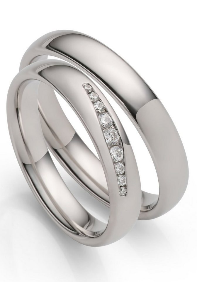 Firetti Trauring Schmuck Geschenk Hochzeit Ehering "LIEBE", Made in Germany - wahlweise mit oder ohne Zirkonia (synth) von Firetti