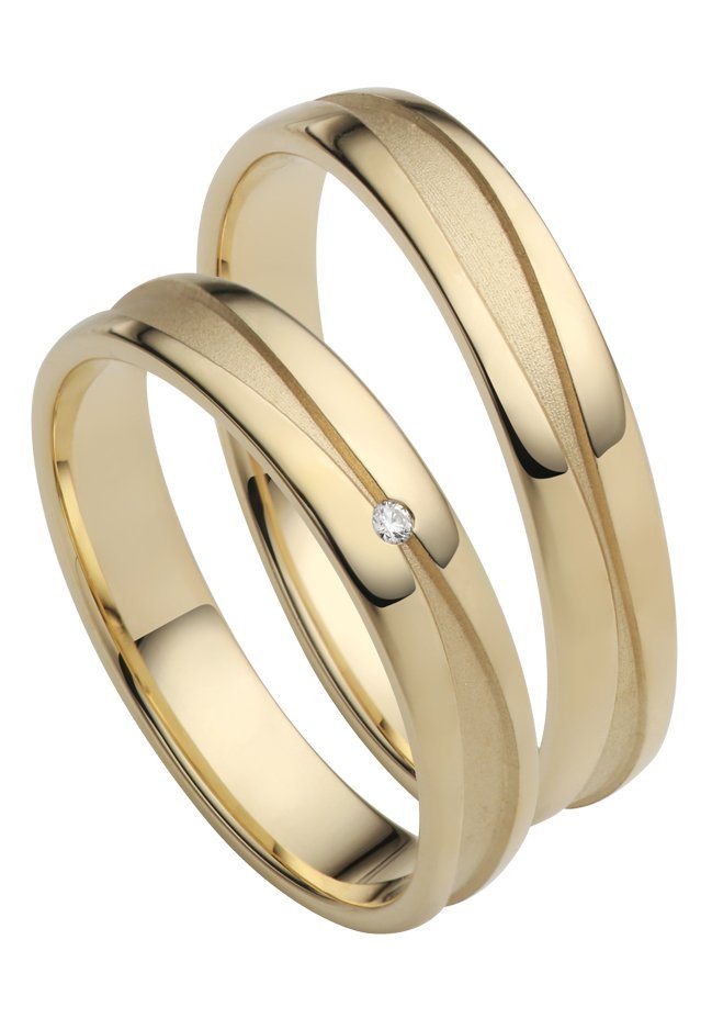Firetti Trauring Schmuck Geschenk Gold 750 Hochzeit Ehering "LIEBE", Made in Germany, wahlweise mit oder ohne Brillant von Firetti
