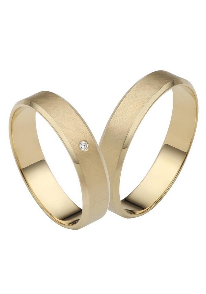 Firetti Trauring Schmuck Geschenk Gold 750 Hochzeit Ehering "LIEBE", Made in Germany, wahlweise mit oder ohne Brillant von Firetti