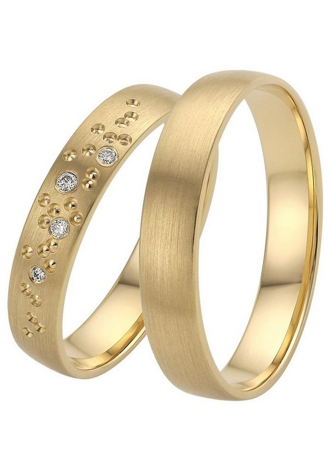 Firetti Trauring Schmuck Geschenk Gold 375 Hochzeit Ehering LIEBE" Sterne, Made in Germany, wahlweise mit oder ohne Brillanten" von Firetti