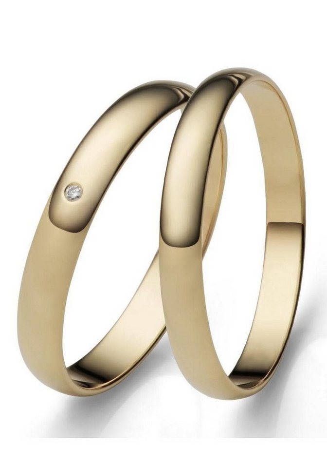 Firetti Trauring Schmuck Geschenk Gold 375 Hochzeit Ehering "LIEBE", Made in Germany, wahlweise mit oder ohne Brillant von Firetti