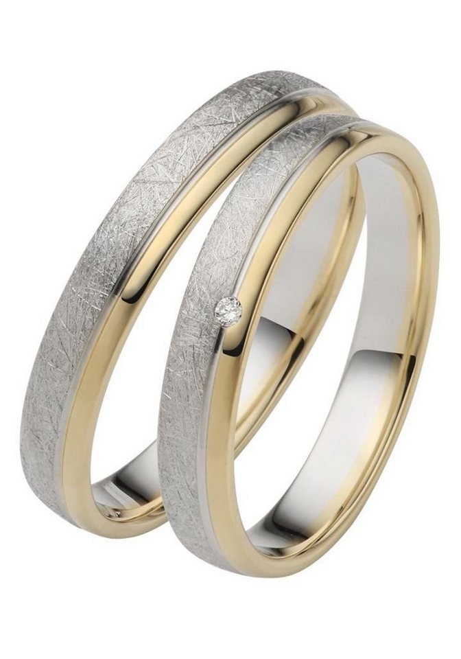Firetti Trauring Schmuck Geschenk Gold 750 Hochzeit Ehering "LIEBE", Made in Germany, wahlweise mit oder ohne Brillant von Firetti