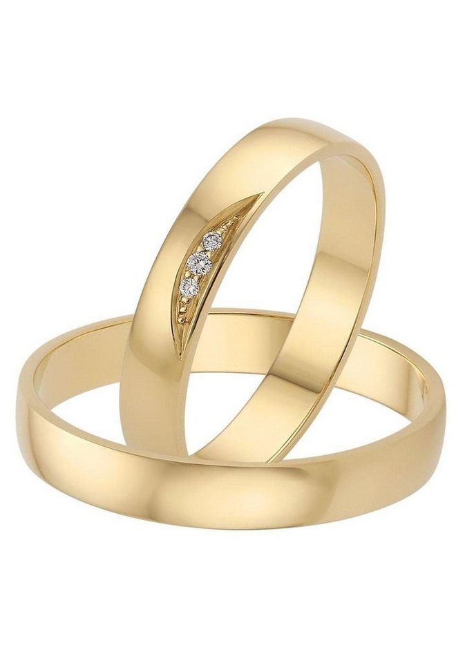 Firetti Trauring Schmuck Geschenk Gold 375 Hochzeit Ehering "LIEBE", Made in Germany, wahlweise mit oder ohne Brillanten von Firetti