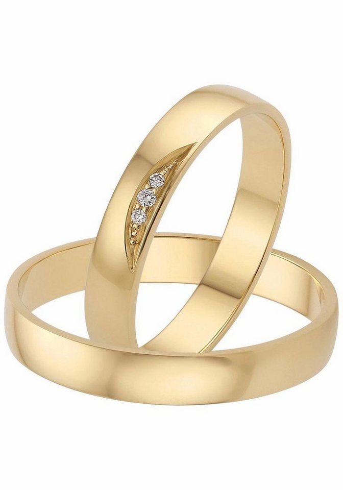 Firetti Trauring Schmuck Geschenk Gold 375 Hochzeit Ehering LIEBE", Made in Germany, wahlweise mit oder ohne Brillanten" von Firetti