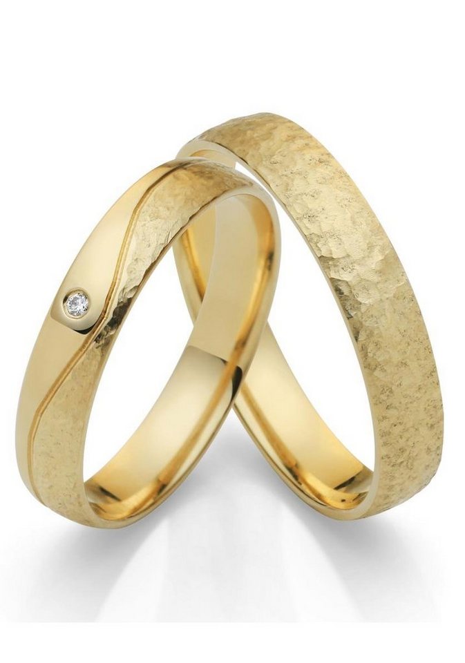 Firetti Trauring Schmuck Geschenk Gold 750 Hochzeit Ehering "LIEBE", Made in Germany, wahlweise mit oder ohne Brillant von Firetti
