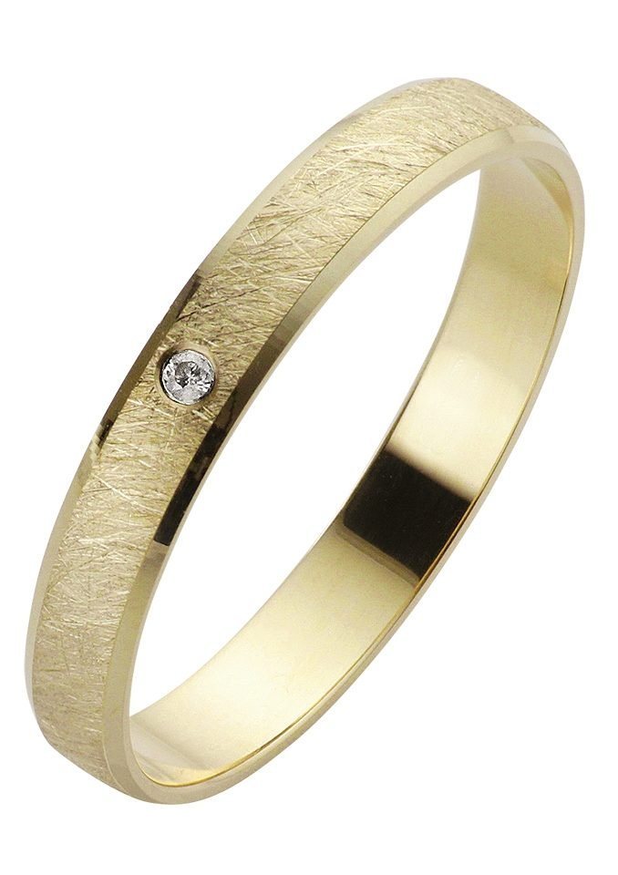Firetti Trauring Schmuck Geschenk Gold 375 Hochzeit Ehering Trauring "LIEBE", Made in Germany, wahlweise mit oder ohne Brillant von Firetti