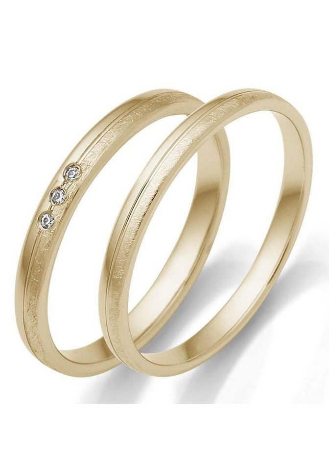 Firetti Trauring Schmuck Geschenk Gold 375 Hochzeit Ehering "LIEBE", Made in Germany, wahlweise mit oder ohne Brillanten von Firetti