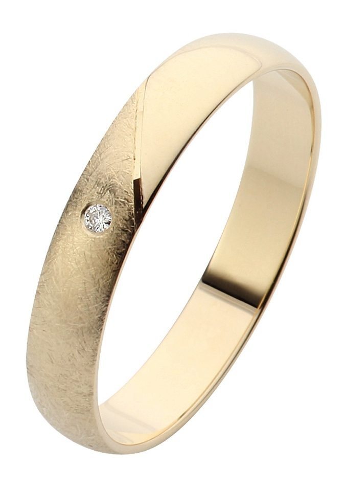 Firetti Trauring Schmuck Geschenk Gold 375 Hochzeit Ehering Trauring "LIEBE", Made in Germany, wahlweise mit oder ohne Brillant von Firetti