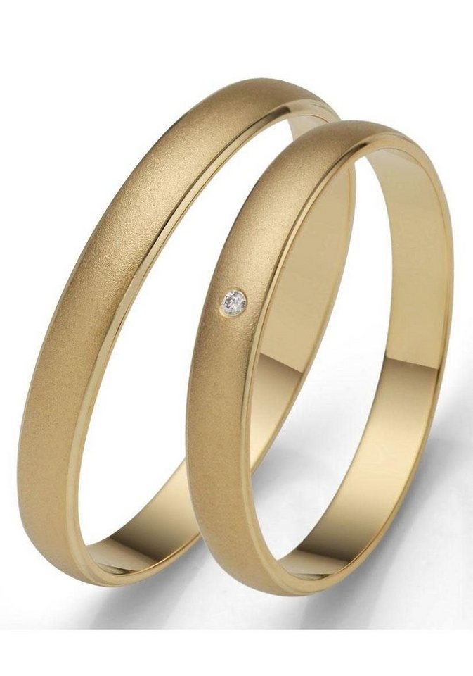 Firetti Trauring Schmuck Geschenk Gold 375 Hochzeit Ehering "LIEBE", Made in Germany, wahlweise mit oder ohne Brillant von Firetti