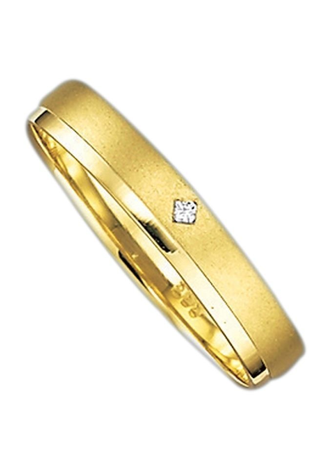 Firetti Trauring Schmuck Geschenk Gold 375 Hochzeit Ehering Trauring LIEBE", Made in Germany, wahlweise mit oder ohne Brillant" von Firetti