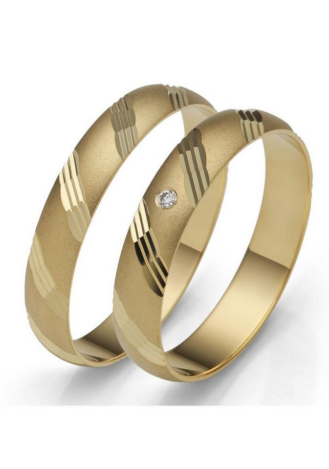 Firetti Trauring Schmuck Geschenk Gold 375 Hochzeit Ehering LIEBE", Made in Germany, wahlweise mit oder ohne Brillanten" von Firetti