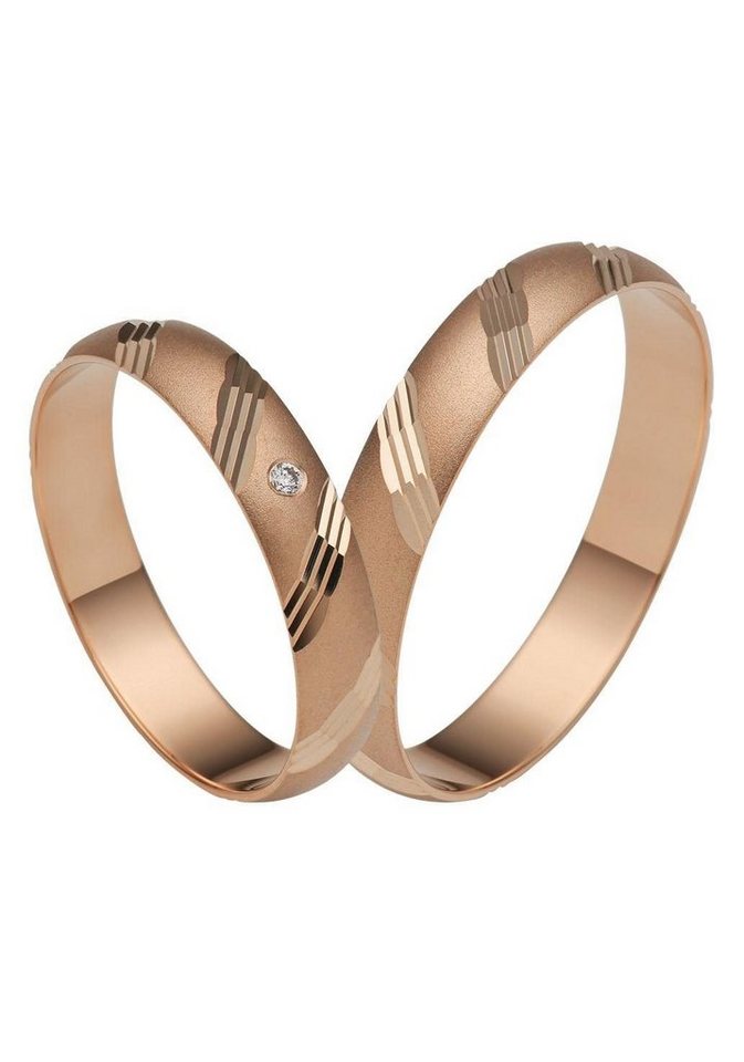 Firetti Trauring Schmuck Geschenk Gold 375 Hochzeit Ehering "LIEBE", Made in Germany, wahlweise mit oder ohne Brillanten von Firetti