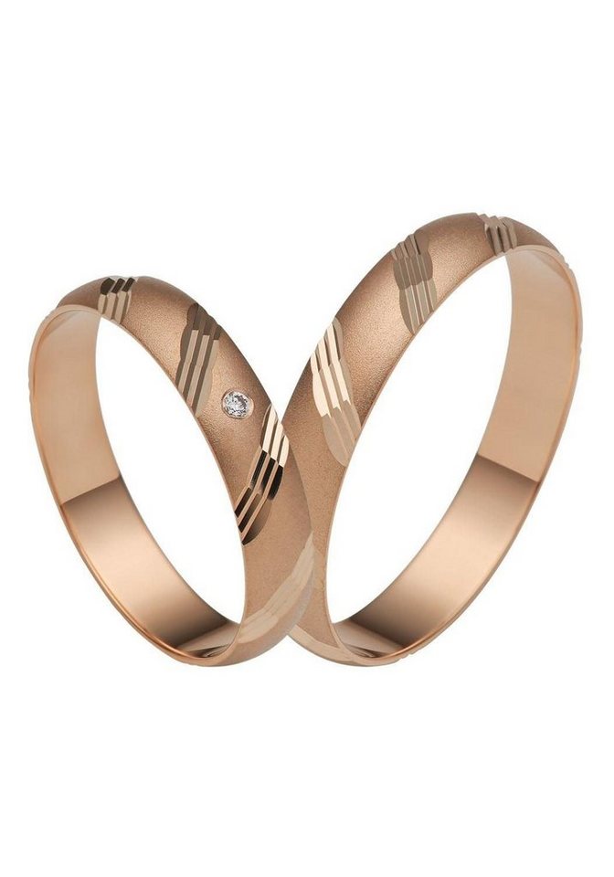 Firetti Trauring Schmuck Geschenk Gold 375 Hochzeit Ehering "LIEBE", Made in Germany, wahlweise mit oder ohne Brillanten von Firetti