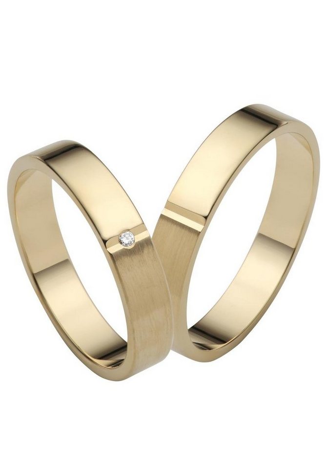 Firetti Trauring Schmuck Geschenk Gold 750 Hochzeit Ehering "LIEBE", Made in Germany, wahlweise mit oder ohne Brillant von Firetti