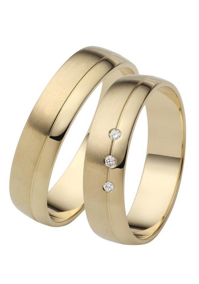 Firetti Trauring Schmuck Geschenk Gold 750 Hochzeit Ehering "LIEBE", Made in Germany, wahlweise mit oder ohne Brillanten von Firetti