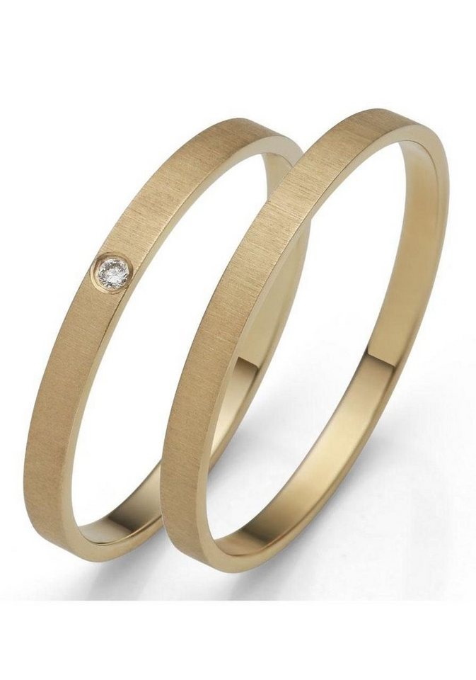 Firetti Trauring Schmuck Geschenk Gold 375 Hochzeit Ehering "LIEBE", Made in Germany, wahlweise mit oder ohne Brillant von Firetti