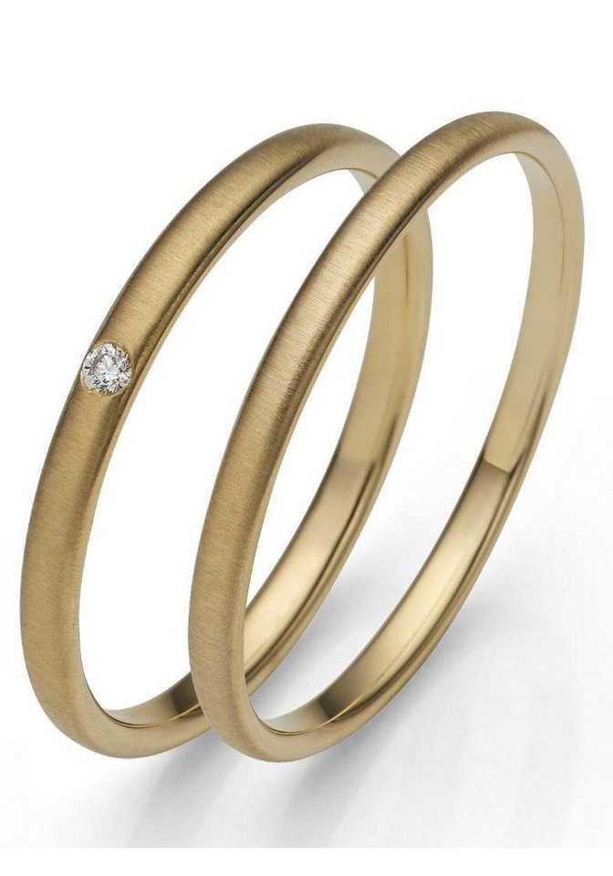 Firetti Trauring Schmuck Geschenk Gold 375 Hochzeit Ehering "LIEBE", Made in Germany, wahlweise mit oder ohne Brillant von Firetti