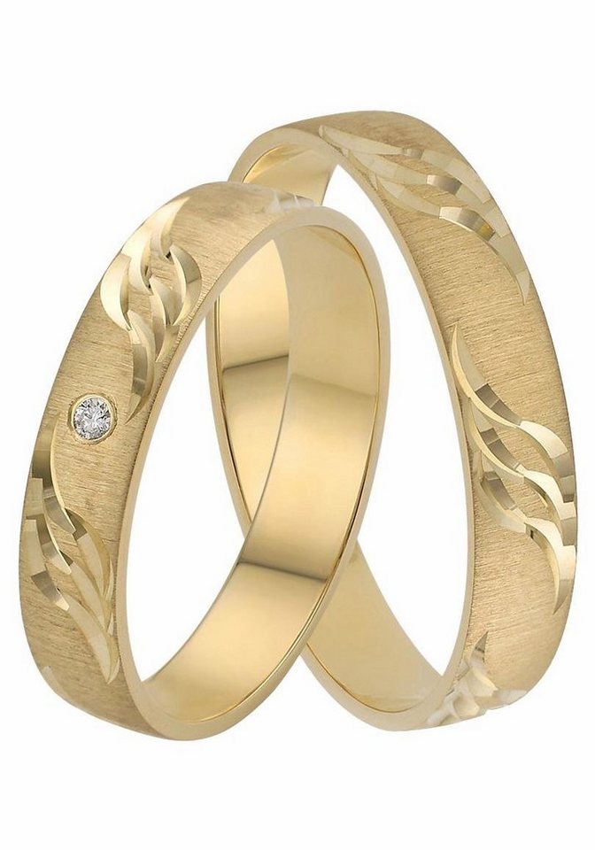 Firetti Trauring Schmuck Geschenk Gold 375 Hochzeit Ehering LIEBE" Welle, Made in Germany, wahlweise mit oder ohne Brillant" von Firetti