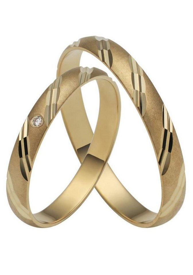 Firetti Trauring Schmuck Geschenk Gold 375 Hochzeit Ehering LIEBE", Made in Germany, wahlweise mit oder ohne Brillant" von Firetti