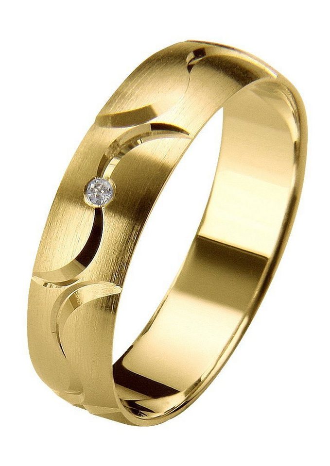 Firetti Trauring Schmuck Geschenk Gold 375 Hochzeit Ehering Trauring "LIEBE", Made in Germany, wahlweise mit oder ohne Brillant von Firetti