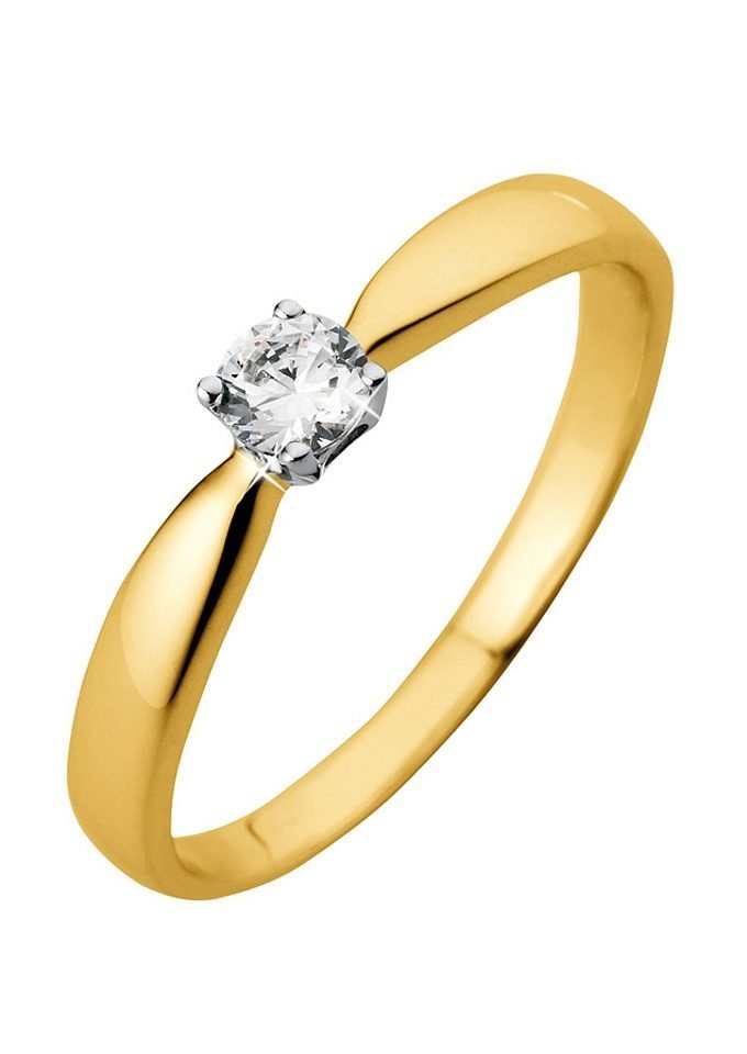 Firetti Solitärring Schmuck Geschenk Gold 585 Damenring Verlobungsring Goldring LIEBE, mit Brillant von Firetti