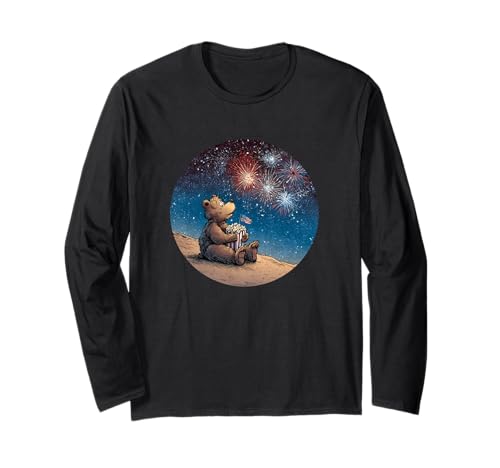 Cooles USA-Feuerwerk mit Bär Kostüm für Erwachsene und Kinder Langarmshirt Cooles USA-Feuerwerk mit Bär Kostüm für Erwachsene und Kinder Langarmshirt von Firework Bear Outfit