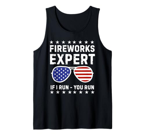 Fireworks Expert If I Run You Run Funny 4th Of Juli Men Tank Top von Fireworks Expert If I Run You Run