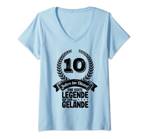 Damen 10 Jahre Im Dienst Dienstjubiläum Firmenjubiläum Arbeit T-Shirt mit V-Ausschnitt Damen 10 Jahre Im Dienst Dienstjubiläum Firmenjubiläum Arbeit T-Shirt mit V-Ausschnitt von Firmen Jubiläumdgeschenke Arbeitskollegen Jubiläum