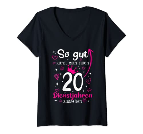 Damen Firmenjubiläum 20 Jähriges Dienstjubiläum 20 Jahre Jubiläum T-Shirt mit V-Ausschnitt Damen Firmenjubiläum 20 Jähriges Dienstjubiläum 20 Jahre Jubiläum T-Shirt mit V-Ausschnitt von Firmenjubiläum 20 Jähriges Dienstjubiläum