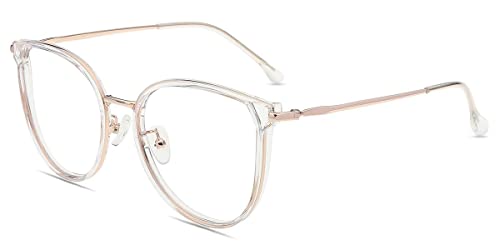 Firmoo Blaulichtblockierende Brille für Damen und Herren, blendfreie Augenanstrengung, Computer-Gaming-Brille, Anti-Blaulicht-Blaublocker, nicht verschreibungspflichtige Brille, Transparent - s0165, von Firmoo