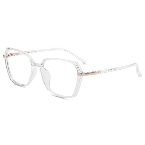 Firmoo Blaulichtfilter Brille Damen ohne Sehstärke Übergroße Quadratische Blaulicht UV Schutzbrille Entspiegelte Nerdbrille von Firmoo