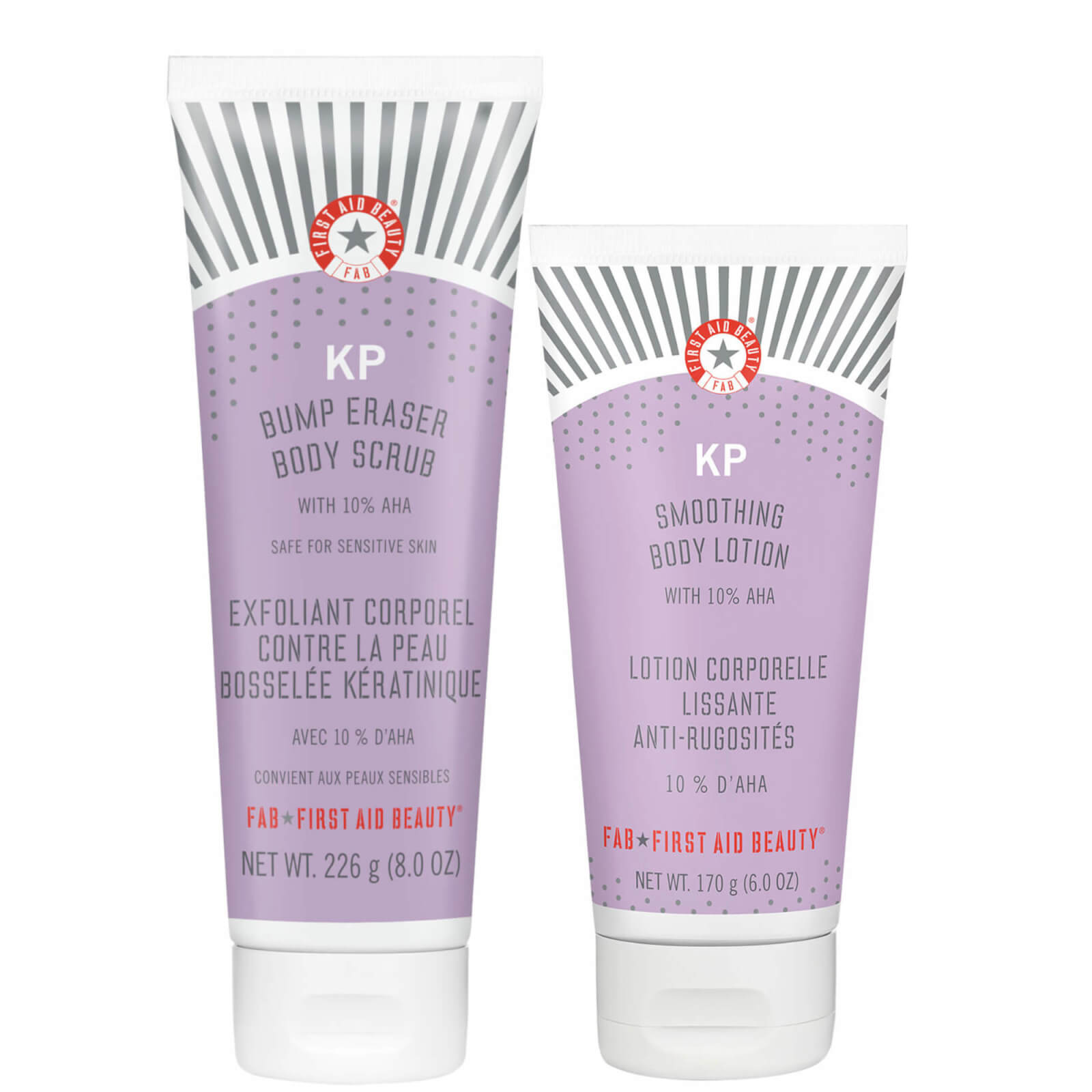 First Aid Beauty Body Bundle KP Bump Eraser Body Scrub with 10% AHA 226ml and KP Smoothing Body Lotion with 10% AHA 170g von First Aid Beauty