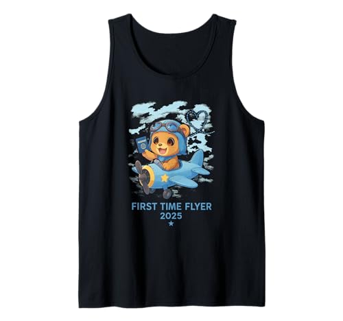First Time Flyer 2025 Teddybär Flieger Kinder Kleinkinder Teenager Tank Top First Time Flyer 2025 Teddybär Flieger Kinder Kleinkinder Teenager Tank Top von First Airplane Travel Lover Apparel Design