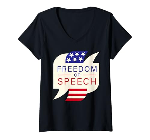 Damen Redefreiheit Patriotische Sterne und Streifen T-Shirt mit V-Ausschnitt Damen Redefreiheit Patriotische Sterne und Streifen T-Shirt mit V-Ausschnitt von First Amendment Rights