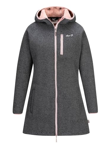 First B Damen Fleecemantel Agneta, Strickfleece, Windbreaker, Outdoorjacke, Campingjacke, Freizeitjacke gefüttert, weich & kuschelig anthrazit 46 von First B