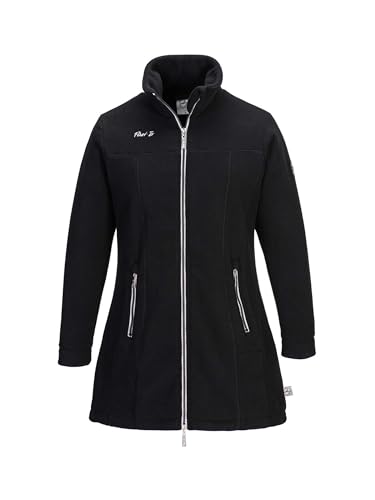 First B Damen Fleecemantel Cleo, warm, Windbreaker, Hoher Kragen mit Reißverschluss, Outdoorjacke, atmungsaktiv, windabweisend, wasserabweisend black 44 von First B