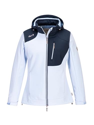 First B Damen Softshelljacke colorblock, Funktionsjacke, wasserdicht, winddicht, atmungsaktiv sky/blue 44 von First B