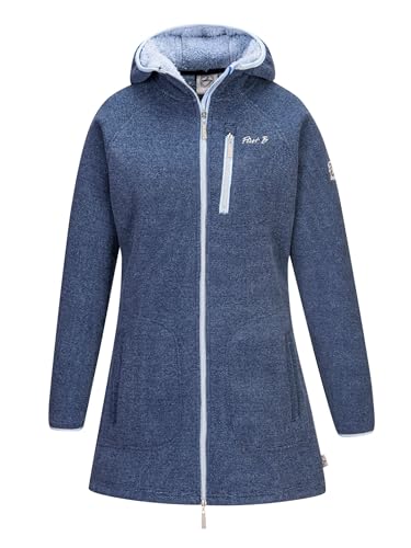 First B Damen Fleecemantel Agneta, Strickfleece, Windbreaker, Outdoorjacke, Campingjacke, Freizeitjacke gefüttert, weich & kuschelig navy 38 von First B