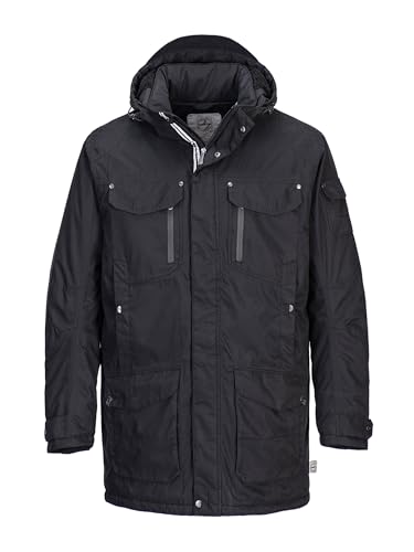 First B Herren Funktionsjacke Cliff, Parka, Übergangsjacke, gefüttert, wasserdicht black 5XL von First B