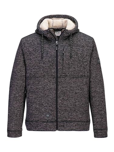 First B Herren Strickfleecejacke Clint, mit Fleece gefüttert, windabweisend, wasserabweisend, atmungsaktiv anthrazit Melange L von First B